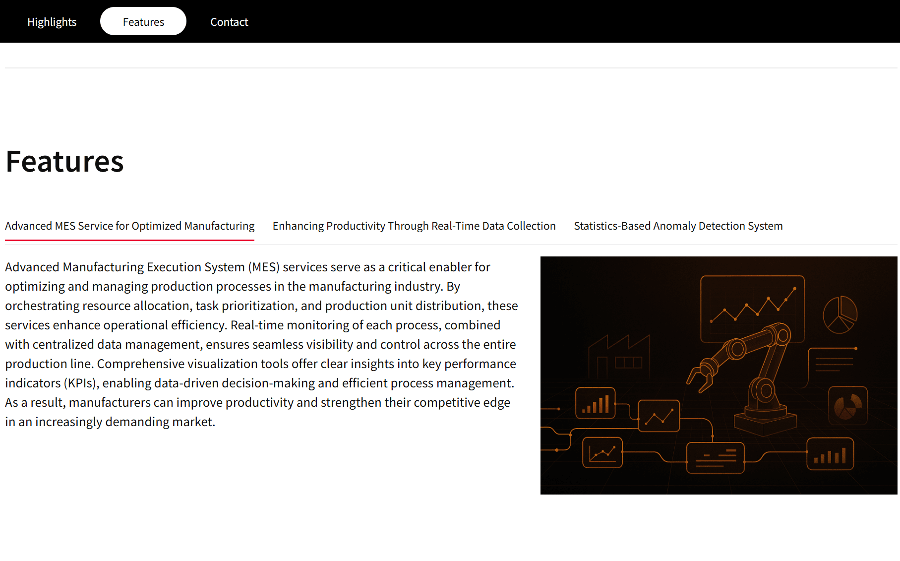 Services section variants